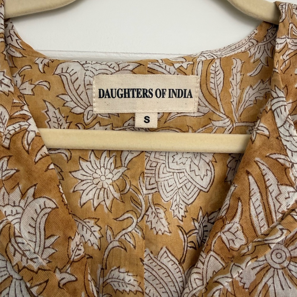 Daughters of India Kyra Mini Dress in Cumin - Picture 2 of 3